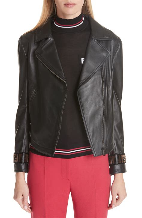 fendi womens leather jackets|Fendi leather hooded jacket.